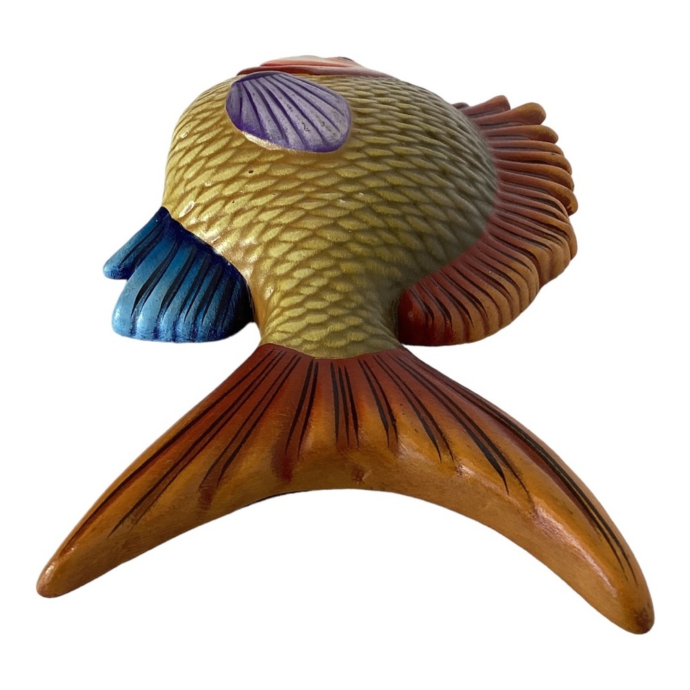 Tonala Signed E. Alvarez Hand Painted Tropical Fish Wall Decor Mexico Pottery - Picture 11 of 15